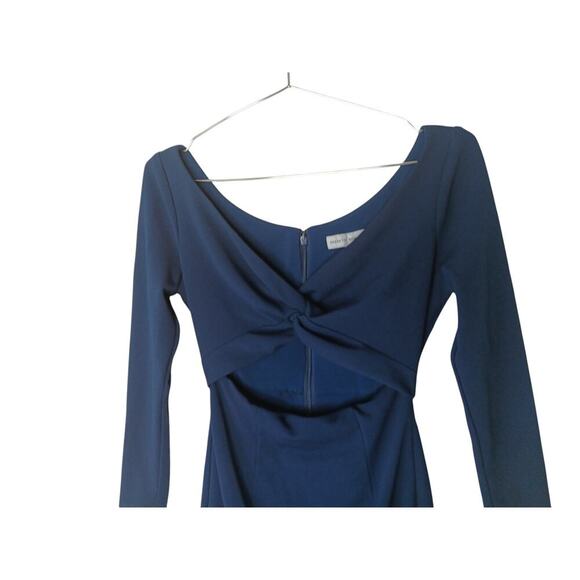 Dress the Population Jade Cutout Bodycon Dress XS Navy Long Sleeve Party - Picture 5 of 14